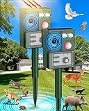 Vsyt 2-Packs Solar Ultrasonic Animal Repellent, Cat Repellent Outdoor, Squirrel Repellent, Deer Repellent Devices, Dog, Raccoon, Skunk, Rabbit, Rodent, Coyote, Waterproof IP 65, PIR Sensor