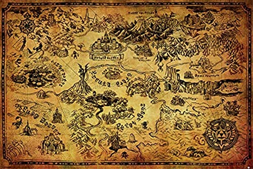 Pyramid International Poster The Legend of Zelda (Hyrule Map) - Papier Glacé - 91x61cm
