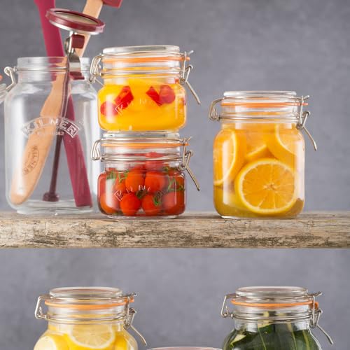 Image of Kilner Premium 1.5L Airtight Square Clip Top Glass Jar for Food Storage, Biscuits, Cereals, Pulses | Multipurpose, BPA Free, Reusable Kitchen Container