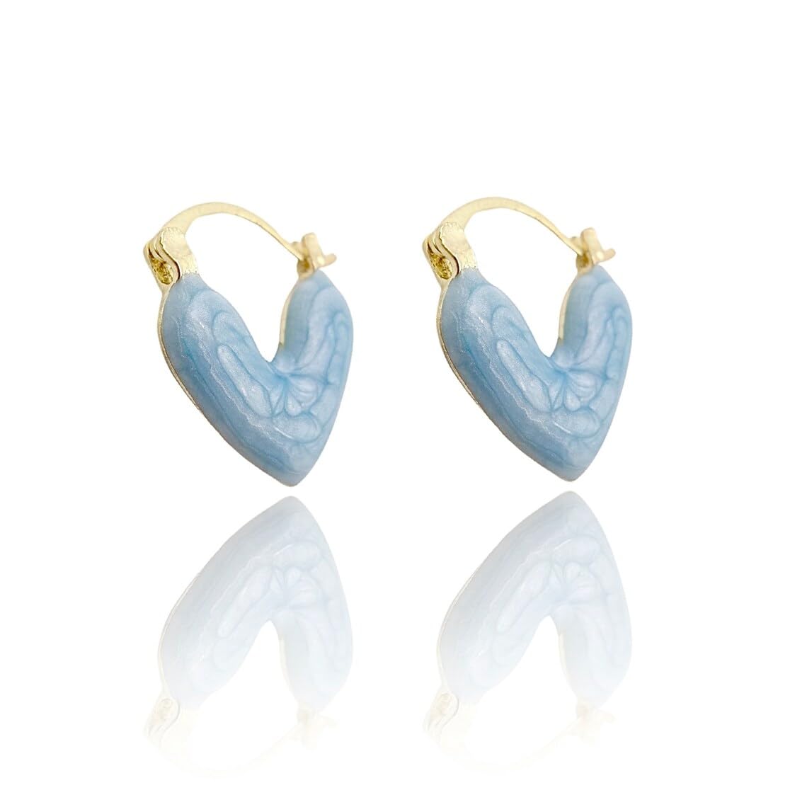 El Regalo 1Pair Love Heart Hoop Earrings- Small Oil Dripping Gold Plated Heart Earrings for Girls & Women Hoop (Blue) (B0CW1PGDMV) Amazon Price History, Amazon Price Tracker