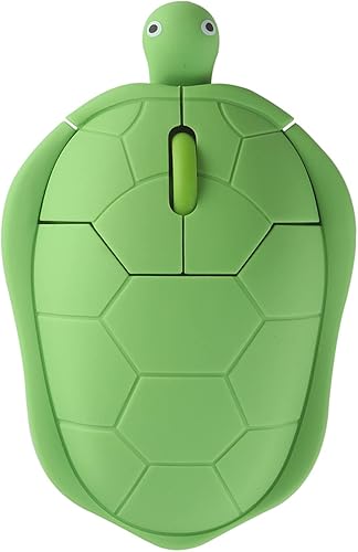 Miniatura 2 de YOCUNKER Mouse inalámbrico de 2.4 GHz con forma de tortuga, lindo diseño de animales, tamaño M, silencioso, clic USB, mouse óptico ligero, lindo
