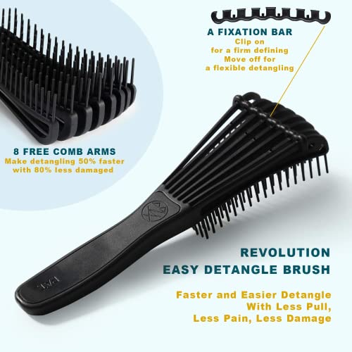 Detangling Brush, Brushzoo Hair Brush For Curly Hair, Detangler Hair Brushes For Women Men Or Kids Black Natural Hair, Hair Brush For Natural 3/4Abc Hair Easier And Faster Detangling (Blue) #TOP4