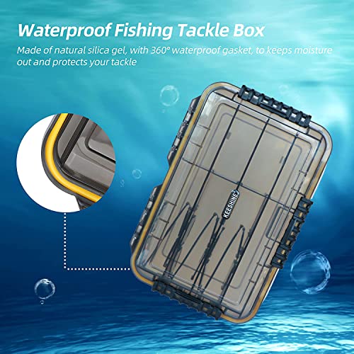 Keeshine Waterproof Fishing Tackle Box, 2 Packs 3600 Tray Organizer With Adjustable Dividers,Sun Protection, Thicker Frame #TOP5