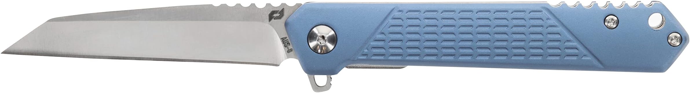 Delta Class Inert 7.5in with 3.25in AUS-8 Steel Blade and Aluminum Handle for EDC, Blue