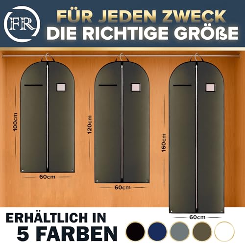 FiRiO® 1 x Premium Kleidersack kurz - BIS 50% DICKERES MATERIAL - Suit Bag, Garment Bag für Anzug, Hemd & Co - Faltbare Kleiderhülle für Reise & Aufbewahrung - Anzugtasche für Herren - Größe: 100x60cm