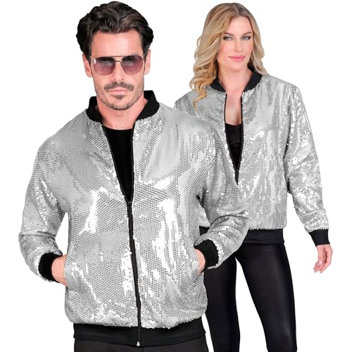 W WIDMANN MILANO Party Fashion - Blouson bomber à paillettes pour adultes, tenue de fête pour les festivals et le carnaval