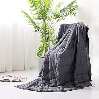 Syrinx Cooling Weighted Blankets 15lbs, 60''x80'', Dark Grey Queen Size for Adults, Soft