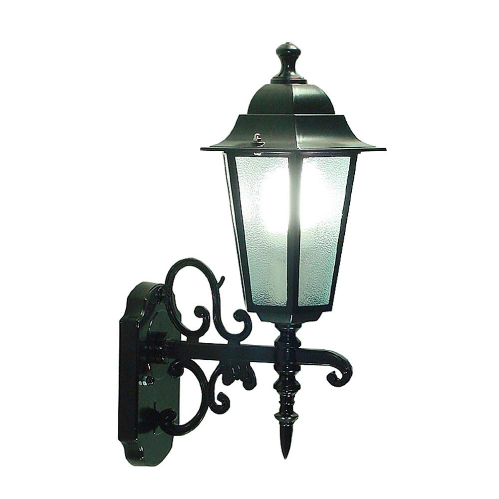 Lumière murale antique d'extérieur noire E27 pour éclairage de balcon et cour