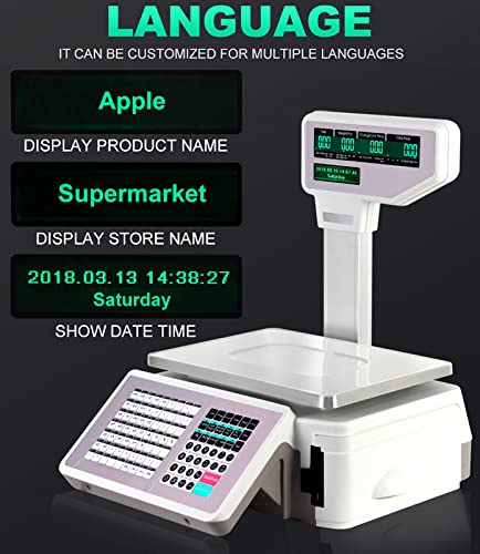 Báscula Digital con Etiqueta y Pantalla LCD Doble 30kg miniatura 3
