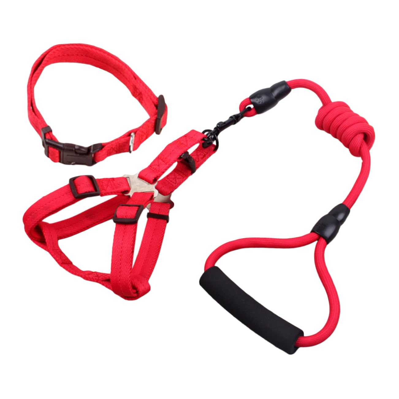 Happyyami Dog Harness and Leash Set 8mm Wide 120cm Long Strong Structure Harness for Walking and Running Comfortable Handle