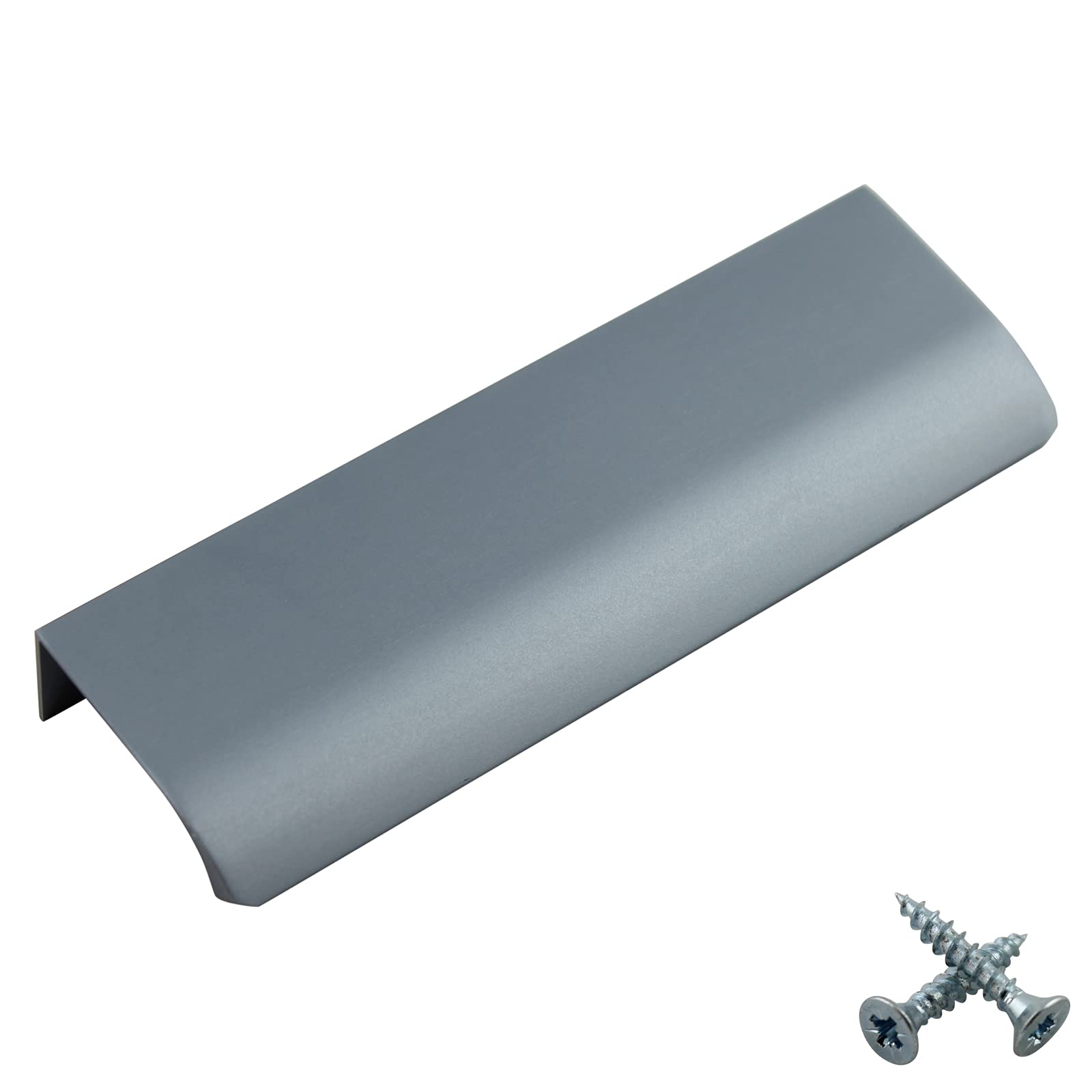 M4TEC Bar Kitchen Cabinet Door Handles Cupboards Drawers Bedroom Furniture Concealed Finger Edge Pull Handle for Wardrobe & Bedroom Cabinet Hardware Steel Grey. VD3 Series: 128 mm