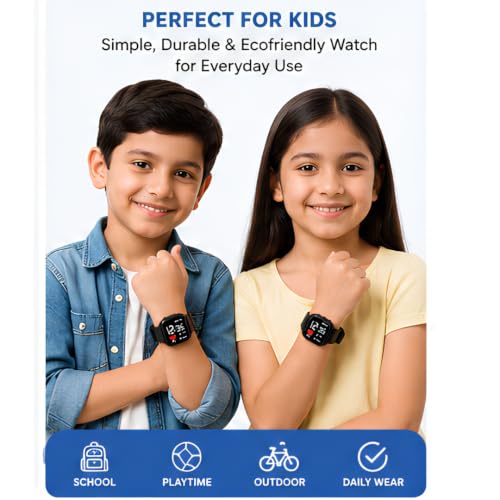 Image of XENTON Kids Digital Watch for Boys & Girls | LED Display Wrist Watch | One Touch Time & Date Display | Adjustable Strap | Lightweight Casual Watch for Kids Boys