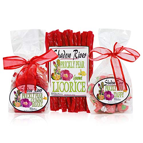 Shadow River Gourmet Prickly Pear Cactus Candy Sampler Set with Licorice, Taffy, and Gummy Bears