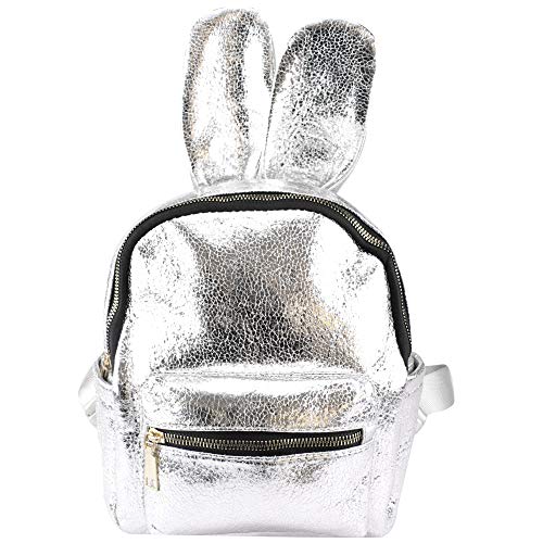 Bolsa Mochila Pequena Feminina Juvenil Infantil Adorável (Prata)