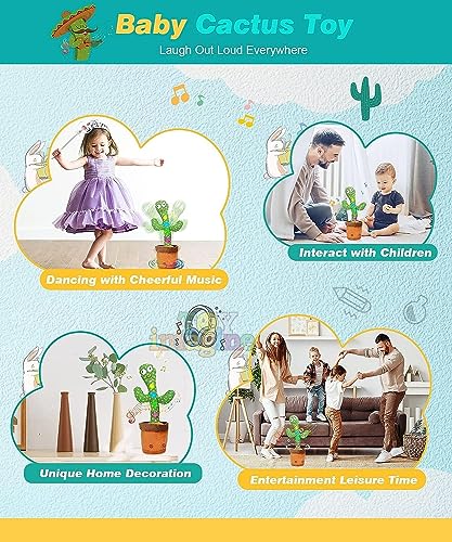 Toy Imagine Cactus Toy for Babies Dancing,Talking, Speaking, Recording | Repeat What You Say | Singing Electronic Pet for Toddlers | Swing and Sing Toy-Charger Cactus Plant.. (Age 1-10 Years). - Image 5