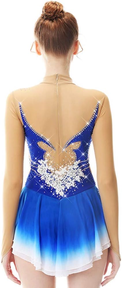 Handmade Figure Skating Dress for Girl Applique Ice Skating Stage Performance Dress Roller Competition Costumes