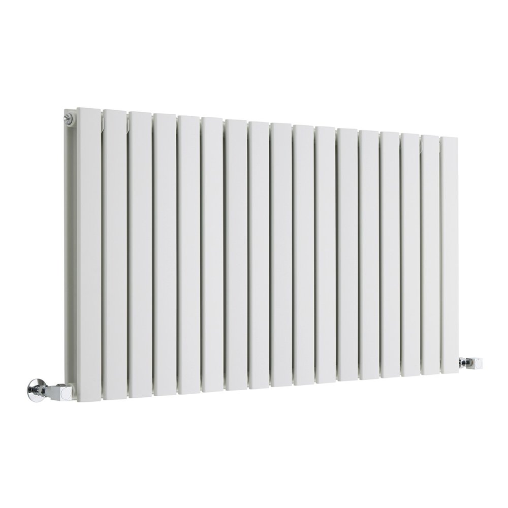 Milano White Alpha Horizontal Double Flat Panel Radiator - 635 X 1190Mm