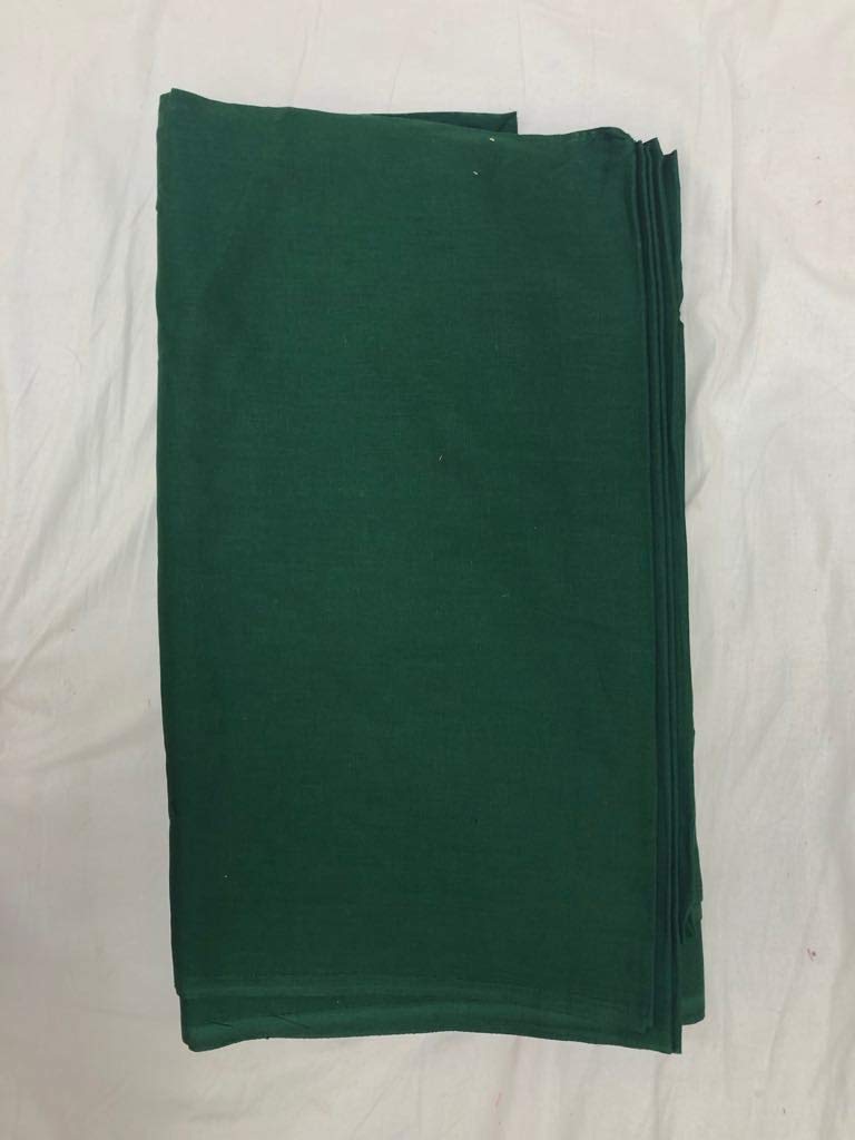 NK Textiles Women's Plain/Solid 100% Pure Cotton Unstitched Fabric | for Making Kurti, Palazzo, Salwar, Gown, Garment etc. | Premium Dress Material (10 Color Options), Dark Green