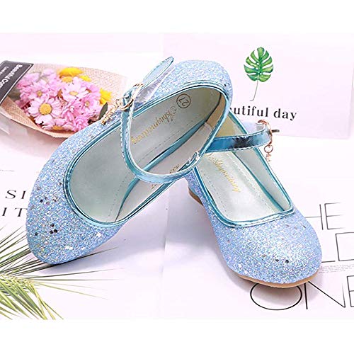 TangDao Little Big Girl Low Heels Girls Dress Shoes Sequin Glitter Shoes Mary Jane Shoes Flats Leather Princess Dress Shoes for Wedding Party4