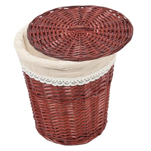 Didiseaon Cesto Porta Biancheria Intrecciato Multifunzionale in Materiale Naturale Coperchio, Contenitore per Stoccaggio Domestico ad Alta Capacità, Organizer per Vestiti Sporchi