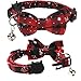 Lamphyface 2 Pack/Set Christmas Cat Collar Breakaway with Cute Bow Tie and Bell for Kitty Adjustable Safety Plaid