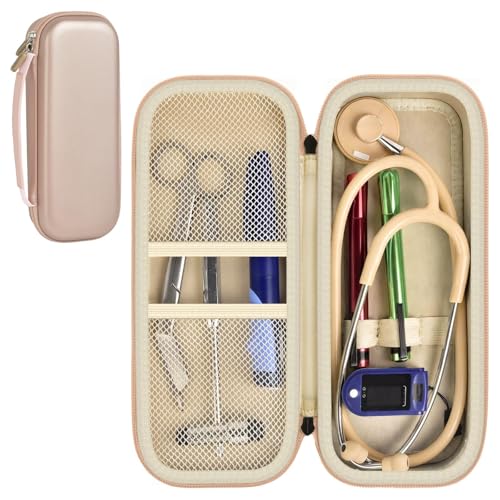Image of ALKOO Stethoscope Case for 3M Littmann Classic III /Cardiology IV, Rosegold | for MDF Acoustica Stethoscopes, for Nurses, Doctors, Nursing School Essentials, Students, Clinic, EMS, Travel, Hard Bag Only