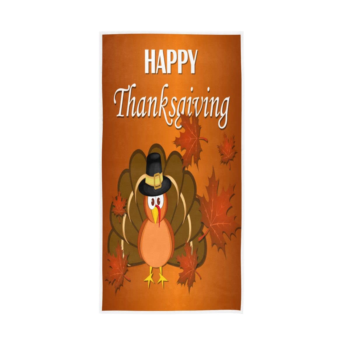 LSRCPD Thanksgiving Beautiful Turkey Soft Hand Towels Absorbent Bath Towel for Bathroom Hotel Gym Spa 30"x15"
