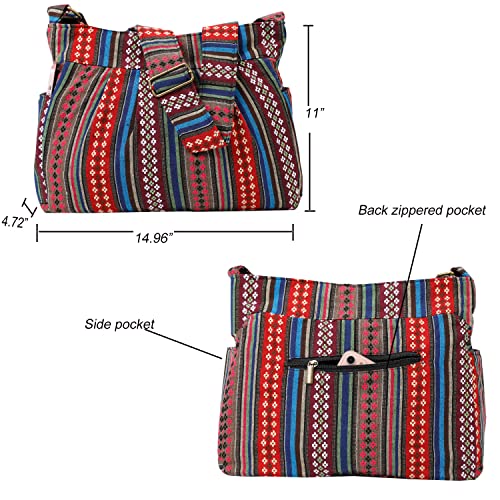 Bolso grande casual de tela durable de hombro tipo hobo miniatura 4