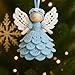 Atlodas DIY Crochet Angel Ornament Kit - Handmade Yarn Craft Set for Beginners, Christmas Tree Decoration, Crochet Doll Hanging Ornament, Gift for Beginners and Crafters (Pink)