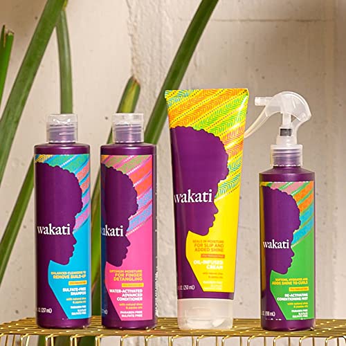 Wakati Re-Activating Non-Aerosol Conditioning Mist, 6.77 Ounce, Natural Hair Moisturizer, Hair Texture Spray, Long Lasting Frizz Control, Hair Detangler Spray, Sulfate Free, Paraben Free #TOP6