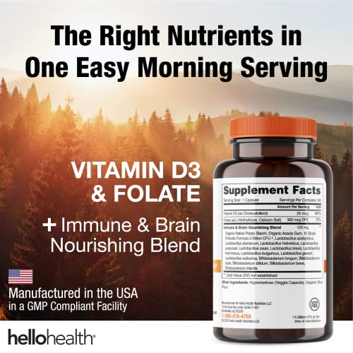 Happy Brain Mushroom Complex Nootropics Brain Support Supplement, Prebiotics And Probiotics For Gut Health, Immune Support + Omega 3 & Soothing Antioxidant Turmeric Herbal Supplements Bundle (3X60 Ct) #TOP4