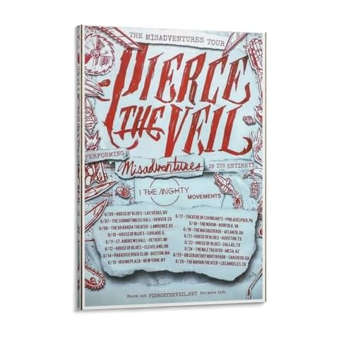 VINCINEY Misadventures by Pierce The Veil (2) Canvas Poster Wall Art Decor Print Picture Paintings for Living Room Bedroom Decoration Frame-style 16x24inch(40x60cm) Cover