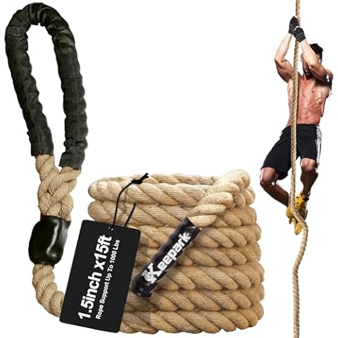 Climbing Rope, 1.5 Inch in Diameter Gym Climbing Rope, No Mounting Bracket Included, Length Available 15Feet Cover