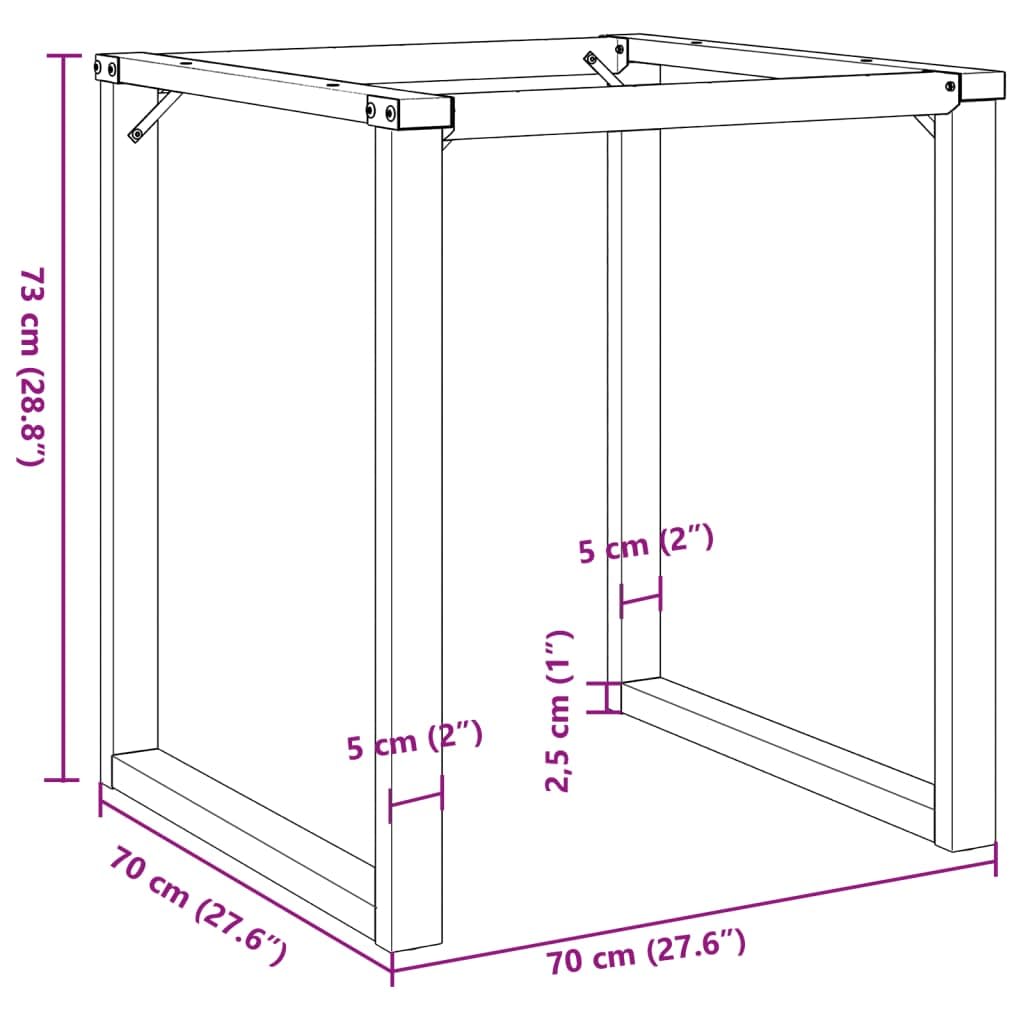 vidaXL Patas de Mesa de Comedor Estructura O Acero 70x70x73 cm, Pata de Mesa Auxiliar, Pata de mesita Auxiliar, Pata de Mesa de Metal