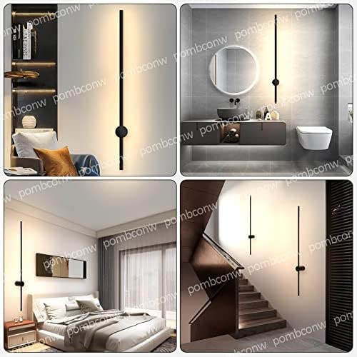 Kinkiety Led Z Długimi Taśmami Wewnętrzna Lampka Nocna Nowoczesna Nordycka Lampa ścienna Proste Tło Liniowa Oprawa ścienna Kinkiet Do Sypialni Dekoracja Nocna Ciepłe światło, 55inch