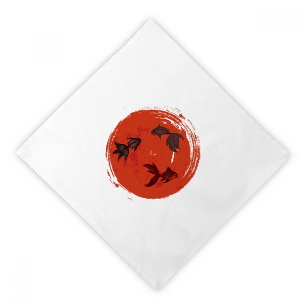 Servilletas de tela de alta calidad con ilustración circular de estilo japonés