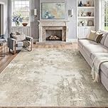 PureCozy Modern Abstract Area Rug Living Room Extra Large 200x300cm Non-Slip Beige Carpet Lightweight Short Pile Washable Floor Mat for Bedroom Dining Room Nursery Lounge Home Office Decor