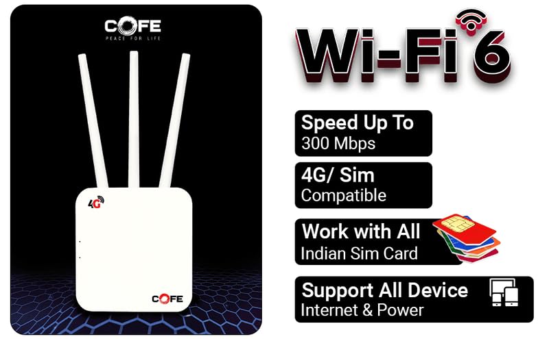 CF-4G 903 Wi-Fi-6 VPN Sim Router with 300Mbps Speed 4G/5G Sim Compatible WiFi Router, No Configuration Required, with Micro Sim Card Slot and LAN... - Image 3