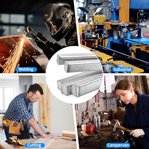 Image of 4 Pcs 1 /4 inch x 1 /4 inch x 12 inch Square Steel Key Stock, Cold-Drawn Stainless Steel Bars Metal Bars, Precision Key Stock