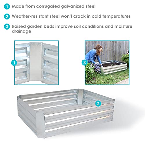 Sunnydaze HB-437 4X3X1 Ft Rectangular Galvanized Steel Raised Garden Bed Kit thumb #2