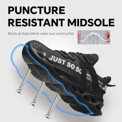 Image of Furuian Steel Toe Shoes for Men Women Slip On Comfortable Safety Shoes