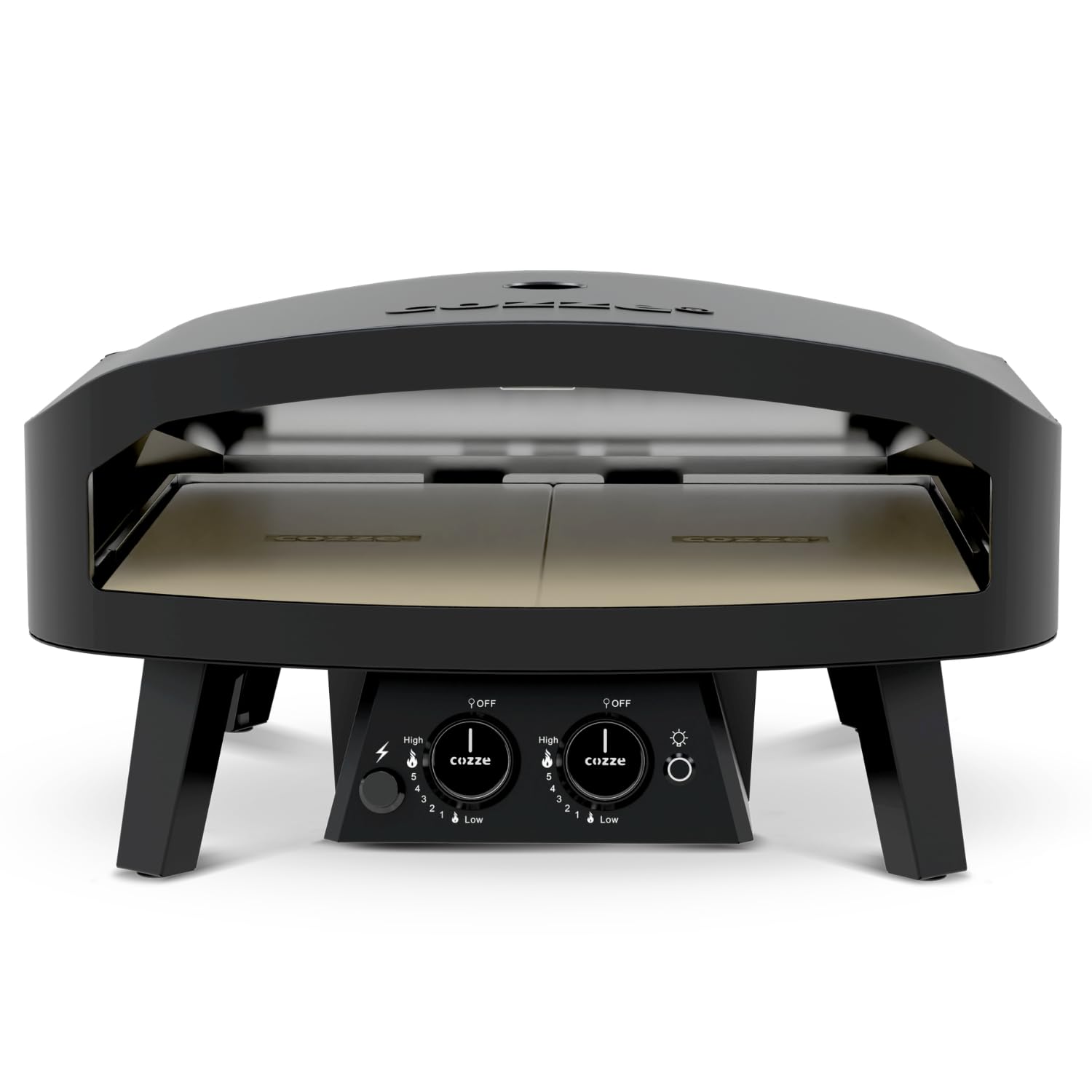 cozze® 24" Four a Pizza Gaz Édition Noire Ø60 cm │ Four à Pizza Extérieur 600°C – Cuisson en 2 minutes