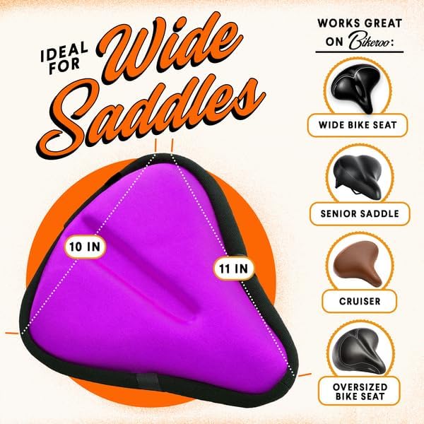 Miniatura 6 de Bikeroo - Cojín de asiento de bicicleta, funda acolchada de gel para asiento de bicicleta, compatible con Peloton, ajustable para hombres y mujeres,