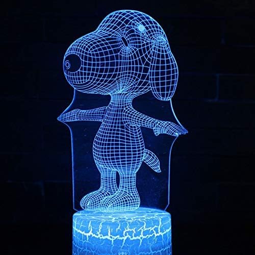 ナイトランプledベッドサイドテーブルランプ3dベッドルームランプカラフルなグラデーション漫画スヌーピー