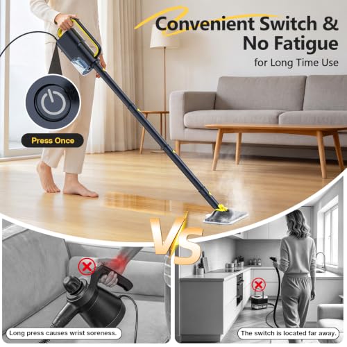 Image of 10-in-1 Steam Mop with Detachable Handheld Steam Cleaner