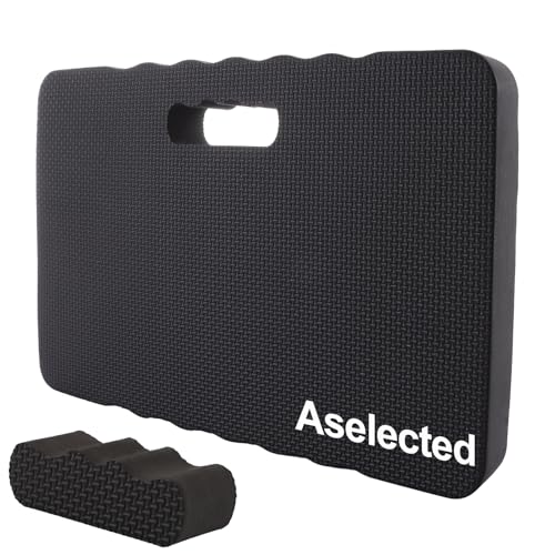 ASelected Garden Kneeler 40MM Thick Kneeling Pads Premium Waterproof Garden Knee Pads Knee Cushion 430 x 280 x 40mm Extra Soft EVA Foam Comfortable Kneeling Mat Multi-Functional Carrying Hole(Black)