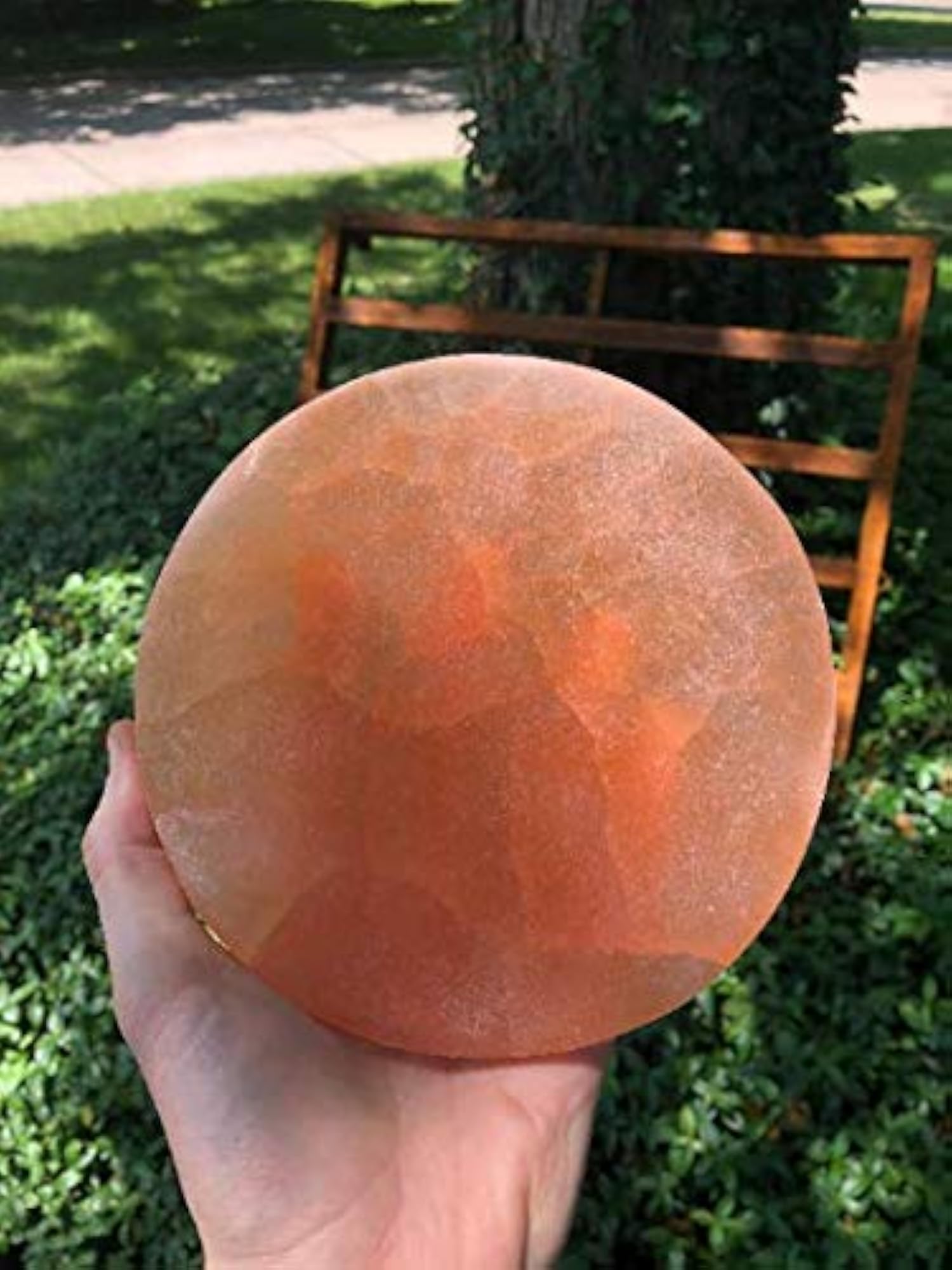 Large Selenite Charging Plate, 6" Orange Selenite