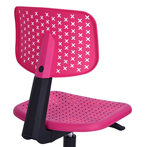 Furniturer Swivel Writing Task Chair Low Mid Back Armless Height Adjustable Computer Desk Chair For Home Office Kindergarten Girls Boys Teens Students,W15.9 X D14.6 X H34.3 (Pink) #TOP7