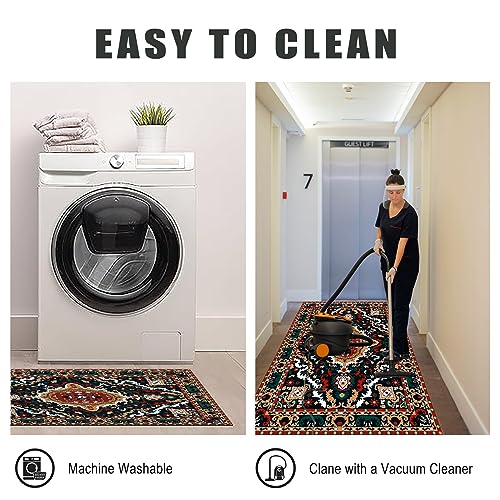 Tapis de cuisine antidérapant lavable vert pour protéger le sol de la maison