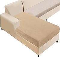 Vista 34 de NAISI Funda para Sofá Seccional de 1 Pieza de Terciopelo Separada para Chaise Lounge Funda Suave Elástica Fundas para Sofá Seccional Marrón